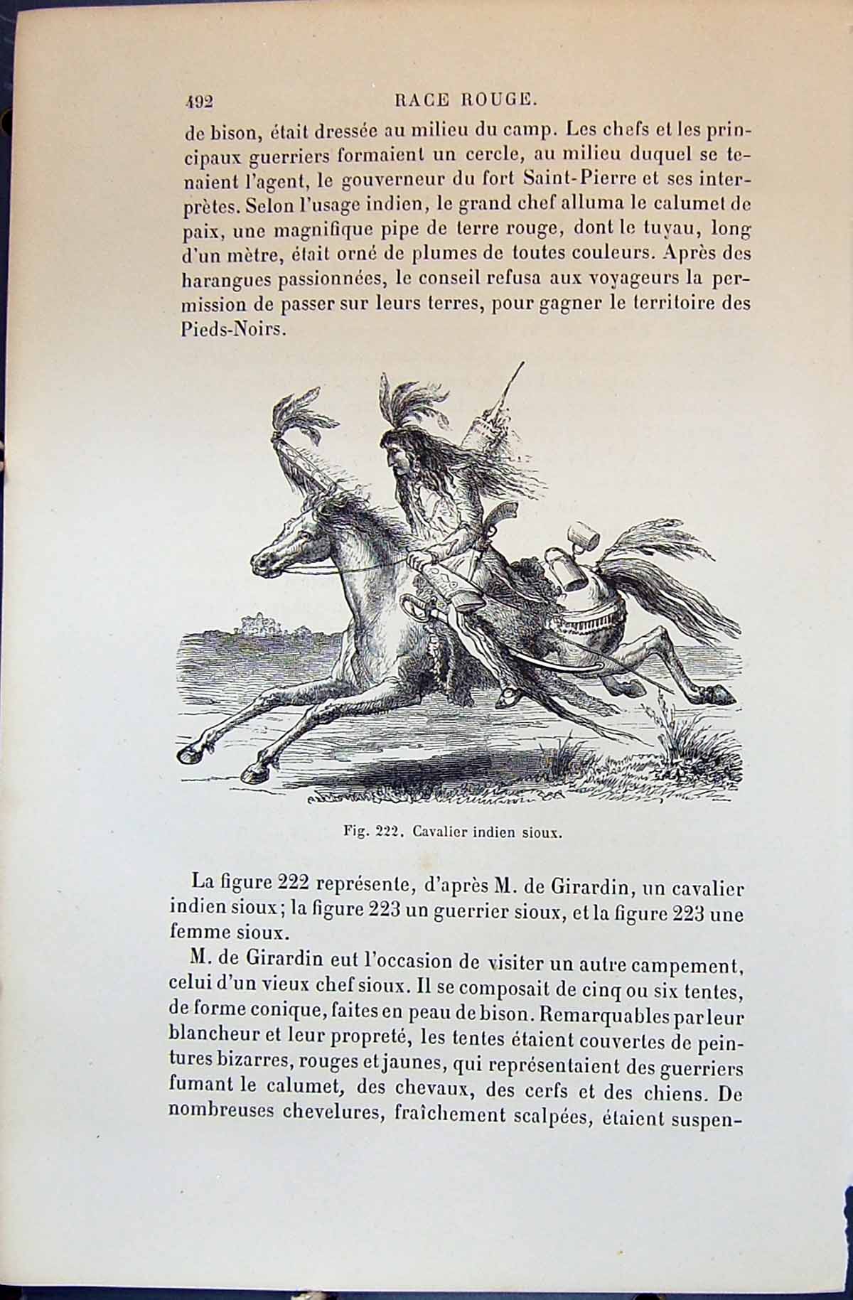 Old Cavalier Indien Sioux Indian Horse 1880 Human Races Humaines Figu Victorian