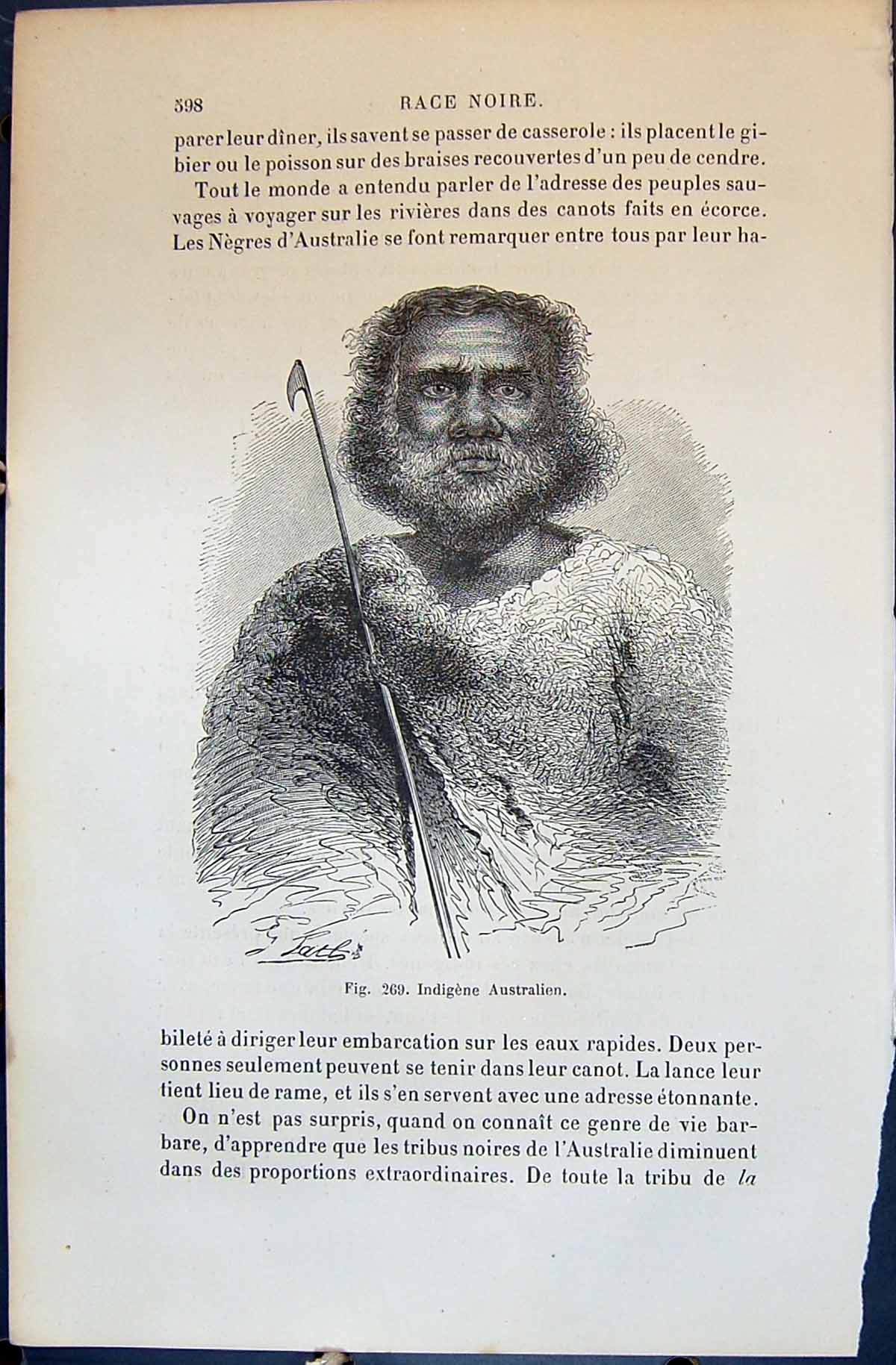 Old Indigene Australien Australia Man 1880 Human Races Humaines Figui Victorian