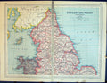 Original Old Vintage Print 1931 Dent Colour Map Northern England Wales Scotland