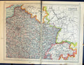 Old Print 1931 Dent Map North Eastern France Vosges Paris Loire Ardennes 20th
