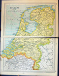 Antique Print 1931 Dent Map Holland Limburg Zuider Zee Amsterdam Groningen 20th