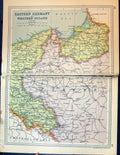 Old Print 1931 Dent Map Eastern Germany Western Poland Breslau Baltic Sea 20th