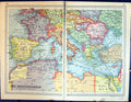 Old 1931 Dent Map Mediterranean Spain France Bay Biscay Turkey Hungar 20th