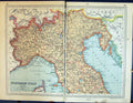 Antique Old Print 1931 Dent Map Northern Italy Marches Gulf Venice Lombardy