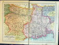 Old 1931 Dent Map Provinces Lower Ganges Assam Calcutta India Gangpur 20th
