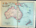 Original Old Vintage Print 1931 Dent Map Australasia New Zealand Australia 20th
