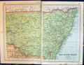 Old Vintage Print 1931 Dent Map New South Wales Australia Sydney Tasmania 20th