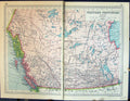 Old Print 1931 Dent Map Western Provinces Saskatchewan Manitoba Vancouver 20th