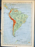Antique Print Johnston Map South America Brazil Falkland Africa Madagascar