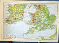 Old Print Johnston Map Syria Isthmus Suez Cyprus England Wales Isle Man