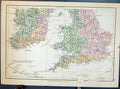 Antique Print Johnston Map England Wales River Systems Europe Arctic Ocean