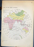 Antique Old Print Johnston Map Australia Africa Europe Varieties Man Latham