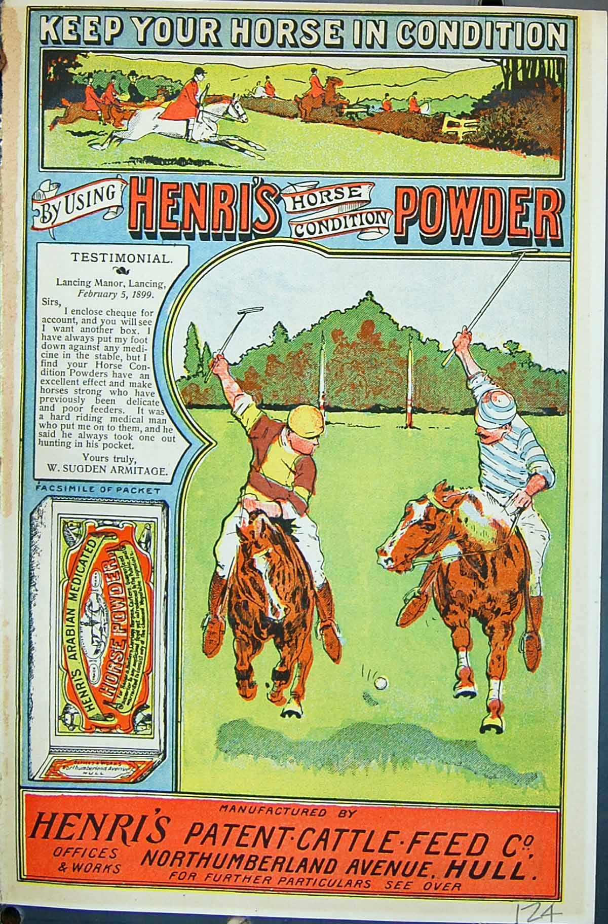 Old Badminton Magazine 1901 Henri'S Patent Cattle Feed Northumberland Victorian