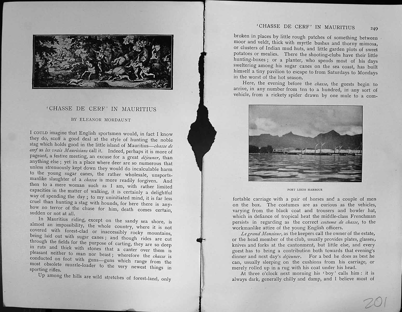 Old Badminton Magazine 1901 Port Louis Harbour Mauritius Chasse Party Victorian