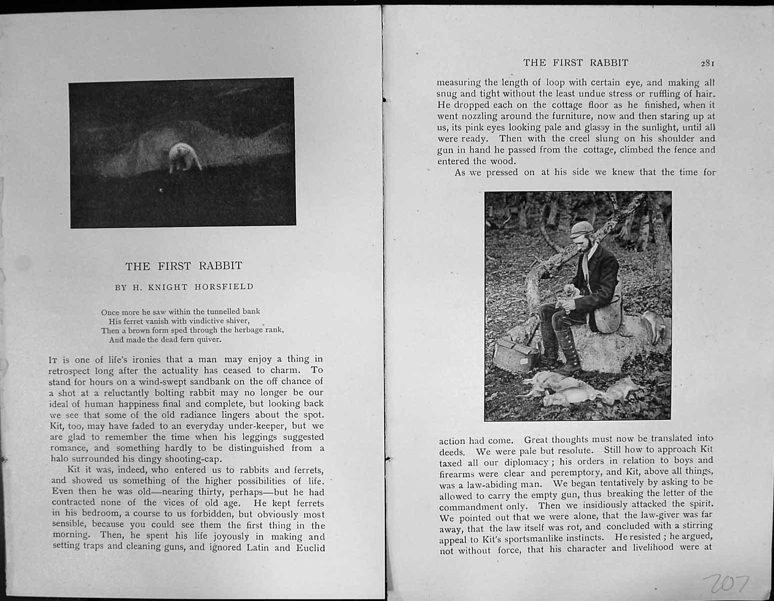 Antique Old Print Badminton Magazine 1901 Rabbit Hunting Huntsmen Photograph