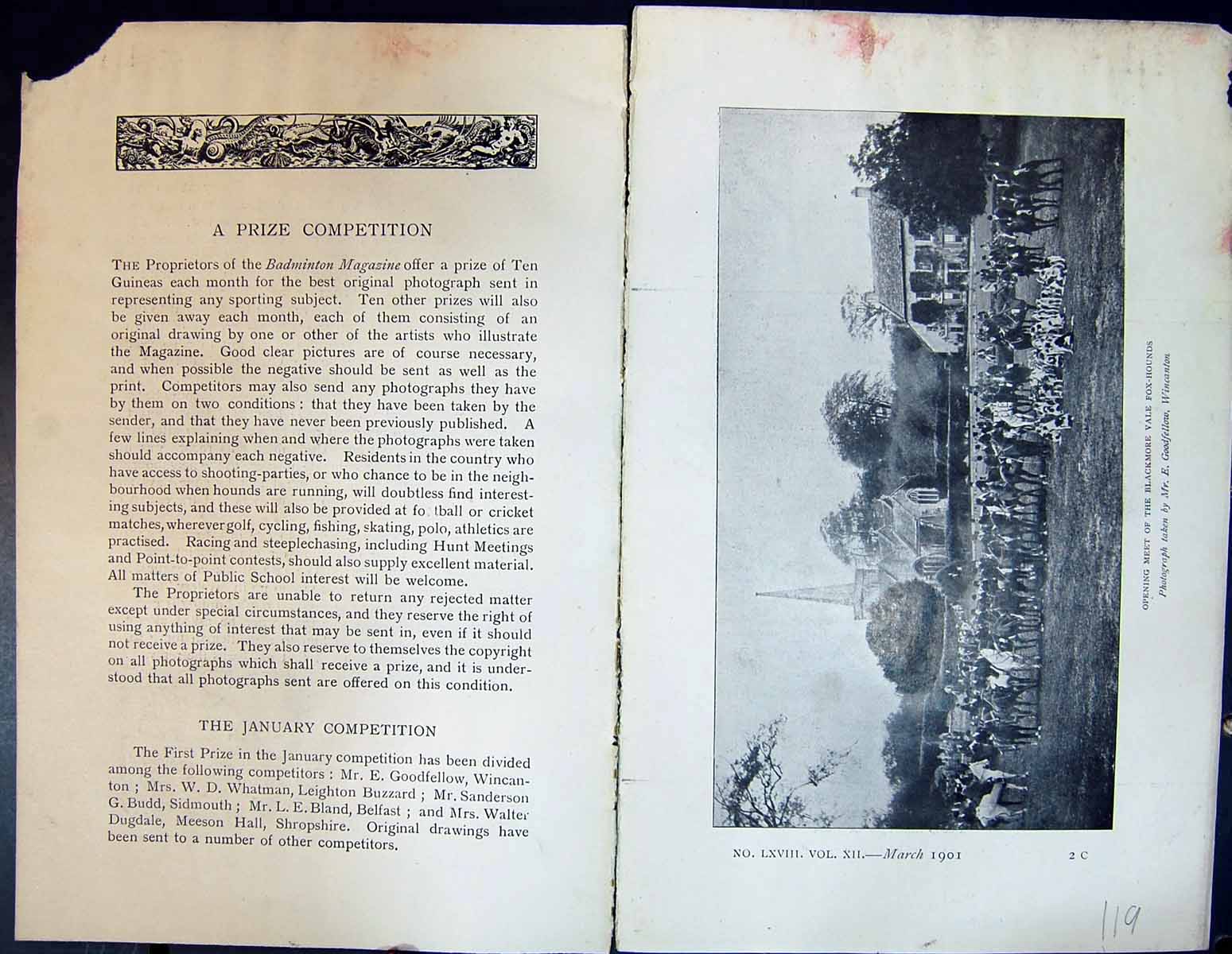 Old Badminton Magazine 1901 Blackmore Vale Fox Hounds Hunting Antrim Victorian