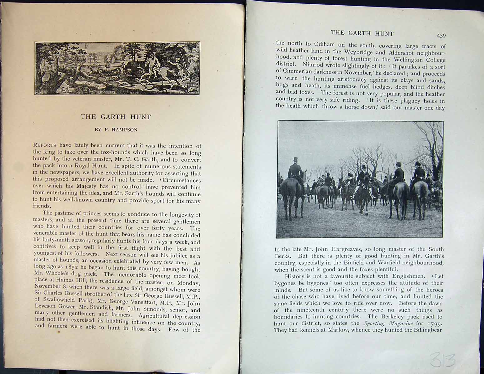 Old Badminton Magazine 1901 Garth Hunt Horses Hunting Huntsmen Sport Victorian