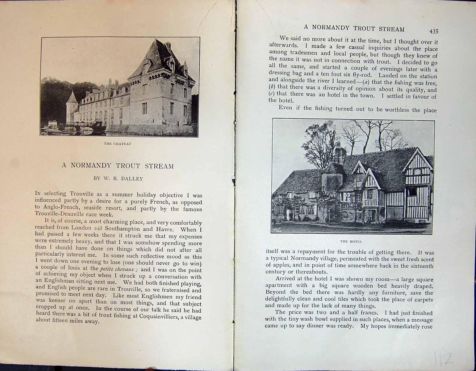 Old Badminton Magazine 1901 Normandy Trout Stream Chateau Hotel Grand Victorian