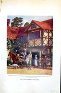 Antique Old Print Badminton Magazine 1901 Colour Falconer Return Public House