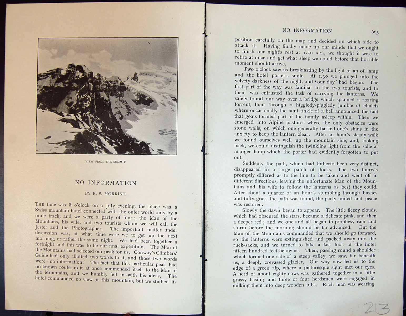 Original Old Antique Print Badminton Magazine 1901 Mountains Snow Switzerland