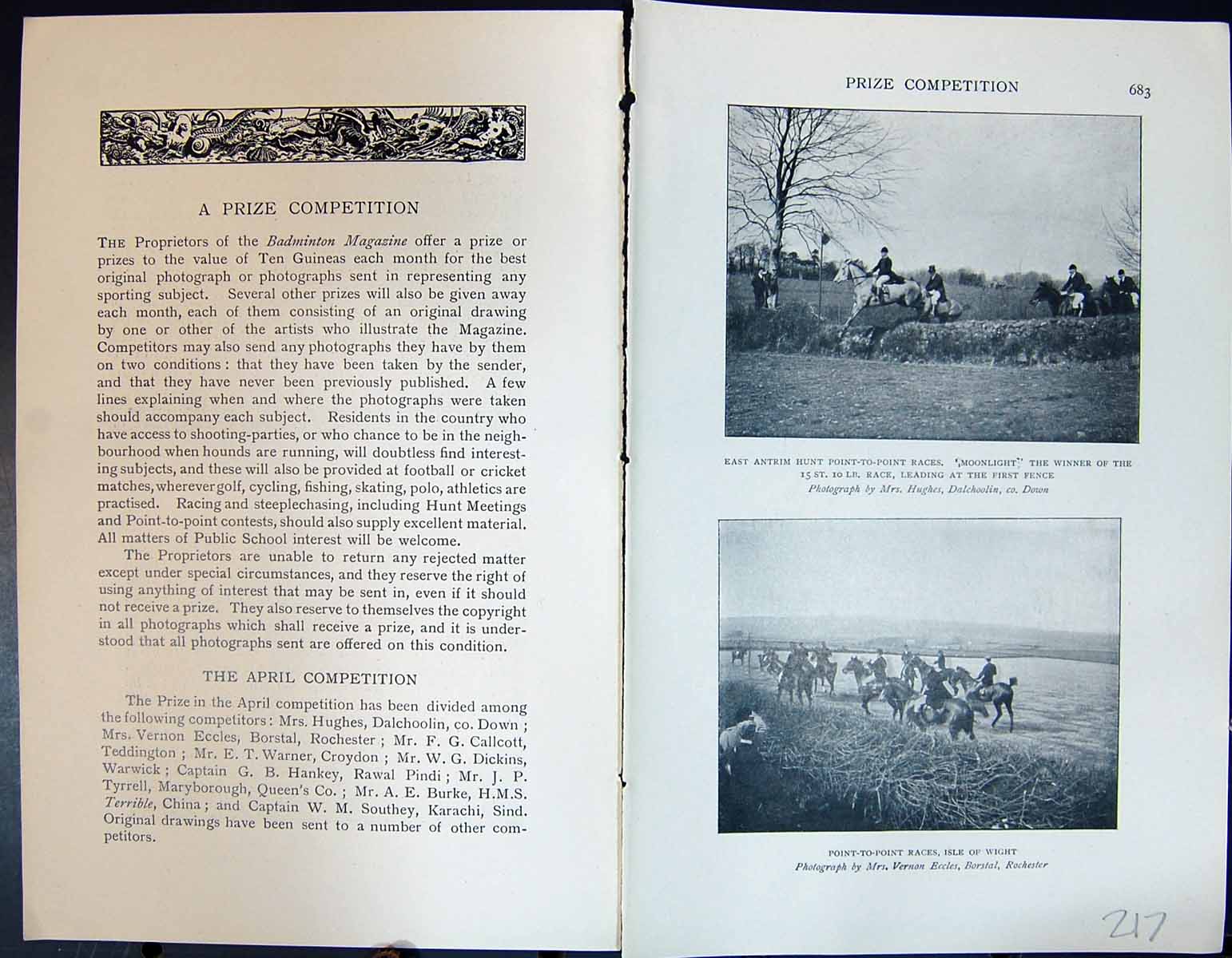 Old Badminton Magazine 1901 Antrim Hunting Isle Wight Moonlight Polo Victorian