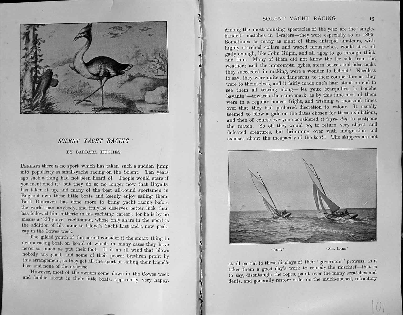 Old Badminton Magazine 1903 Solent Yacht Racing Ruby Sea Lark Ryde Co 20th