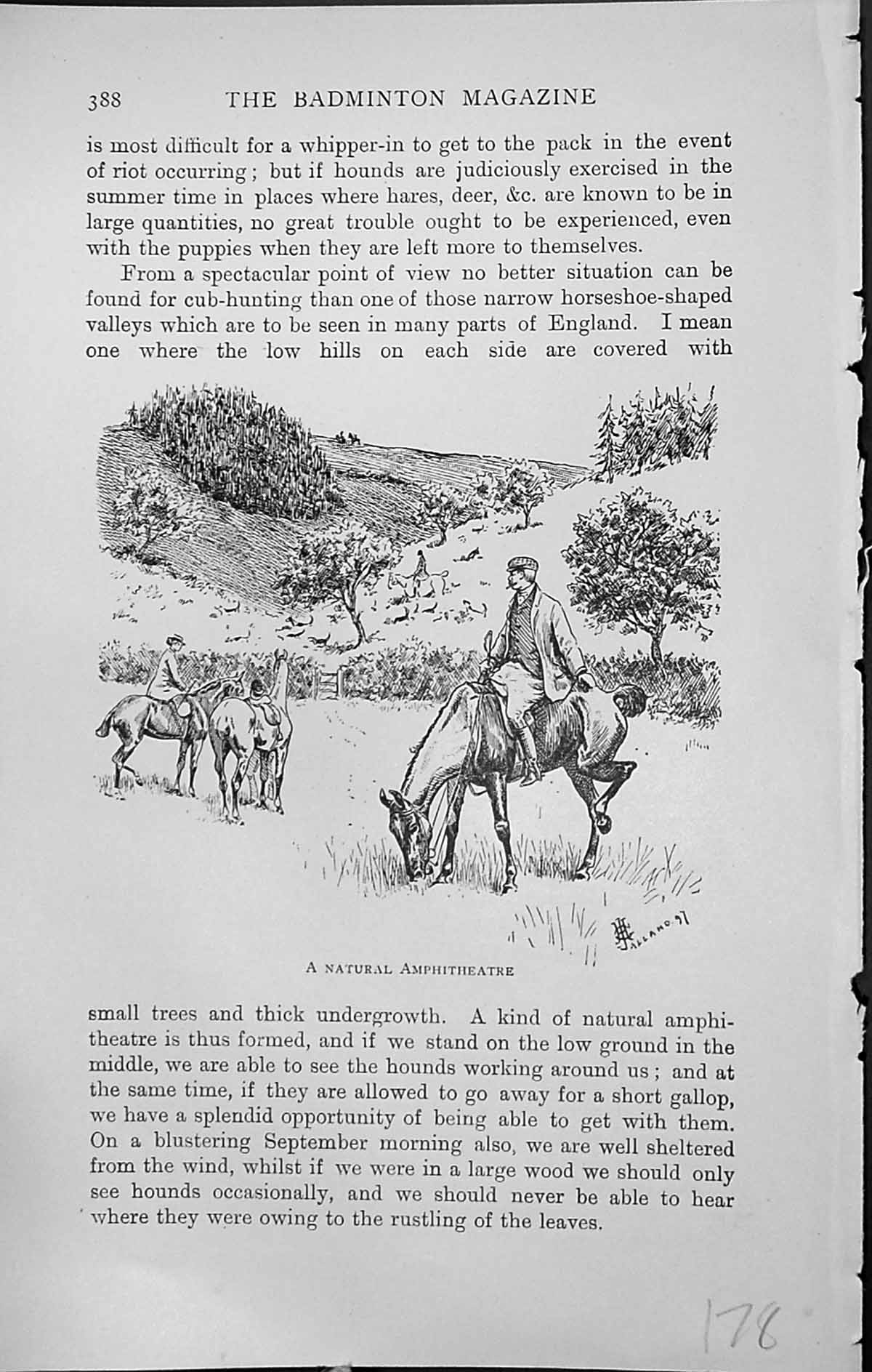 Old Badminton Magazine 1903 Fox Cub Hunting Natural Amphitheatre Hors 20th