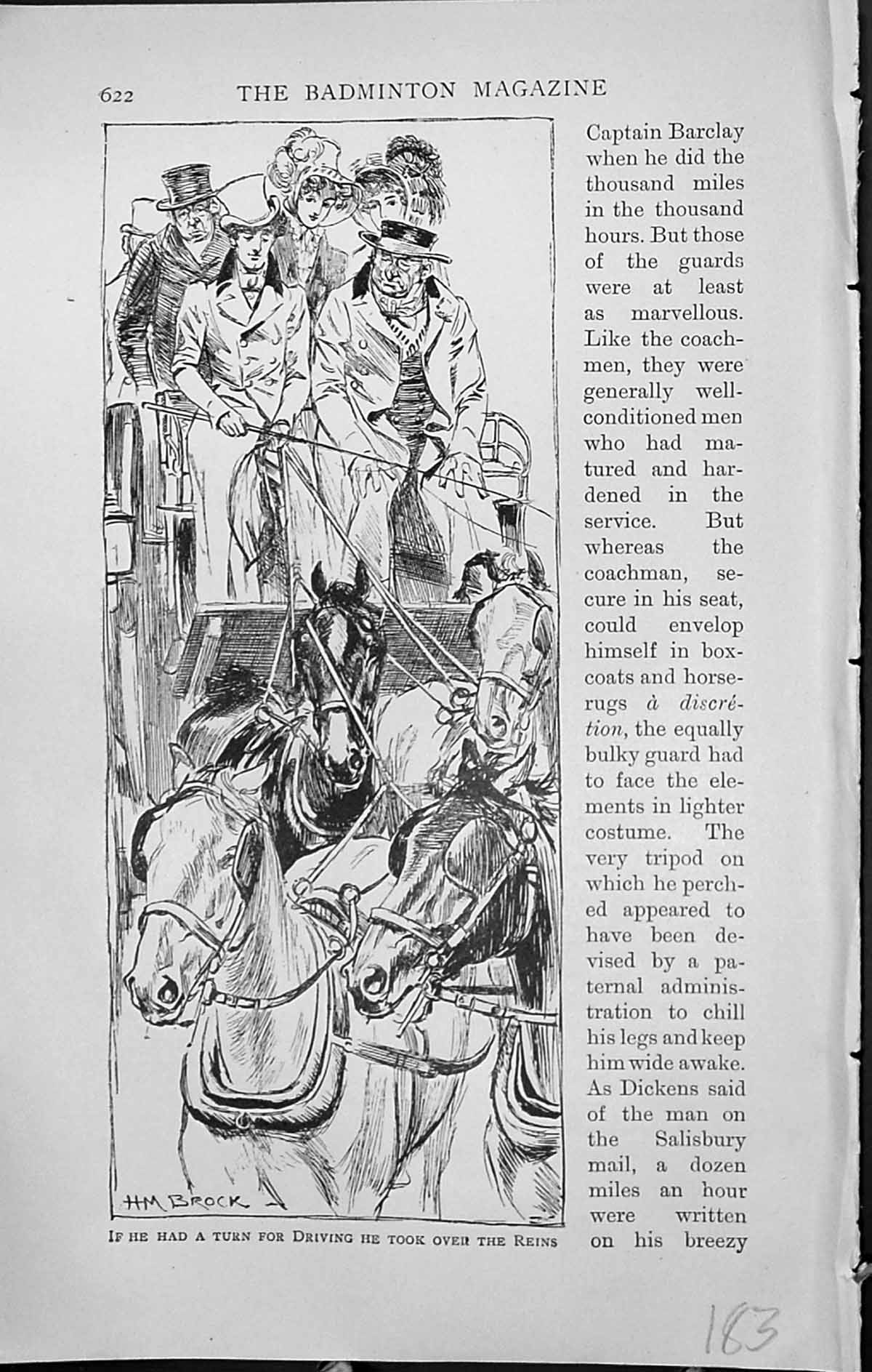 Old Antique Print Badminton Magazine 1903 Coaching Days Horses Transport 20th