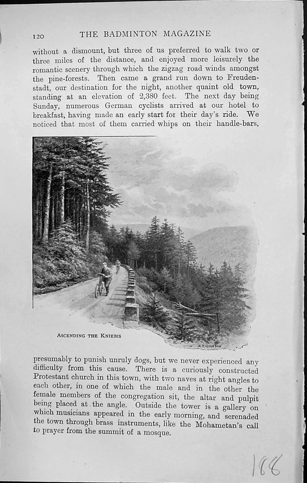 Old Print Badminton Magazine 1903 Black Forest Cycling Ascending Kniebis 20th