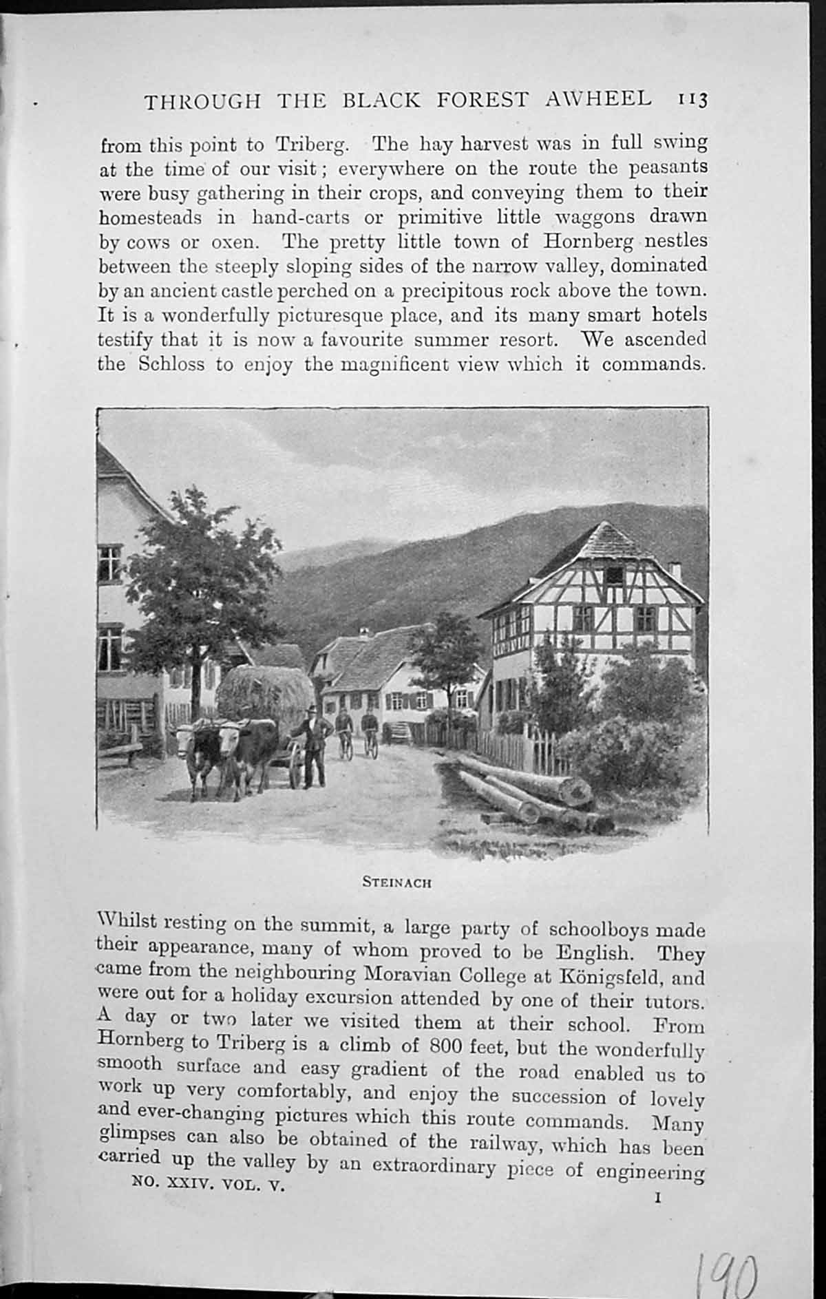 Old Badminton Magazine 1903 Cycling Black Forest Steinach Cows Hay Ca 20th