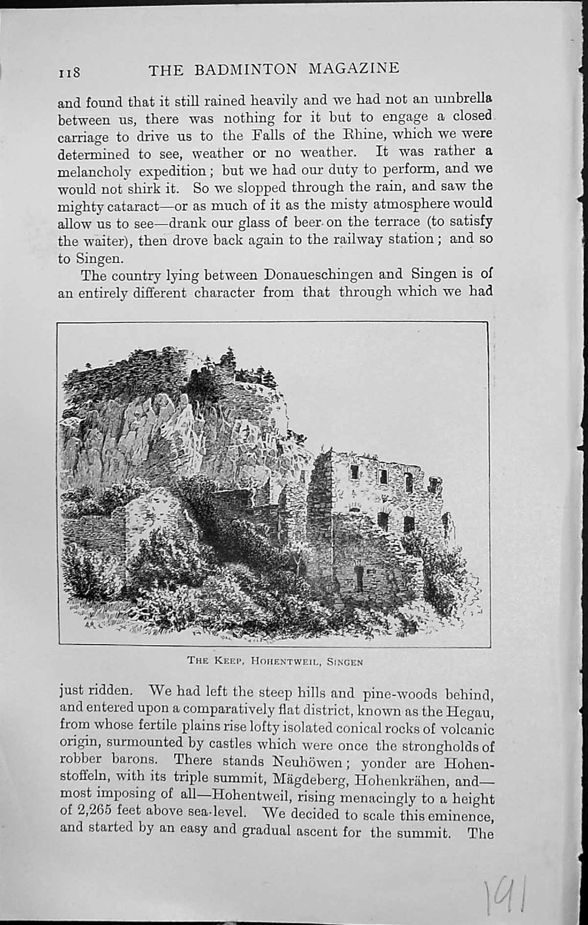 Old Badminton Magazine 1903 Keep Hohentweil Singen Saw Mills Gutachth 20th