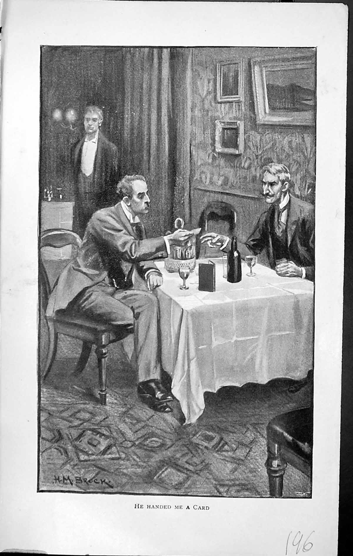 Antique Old Print Badminton Magazine 1903 Men Dinner Table Handed Card Brock