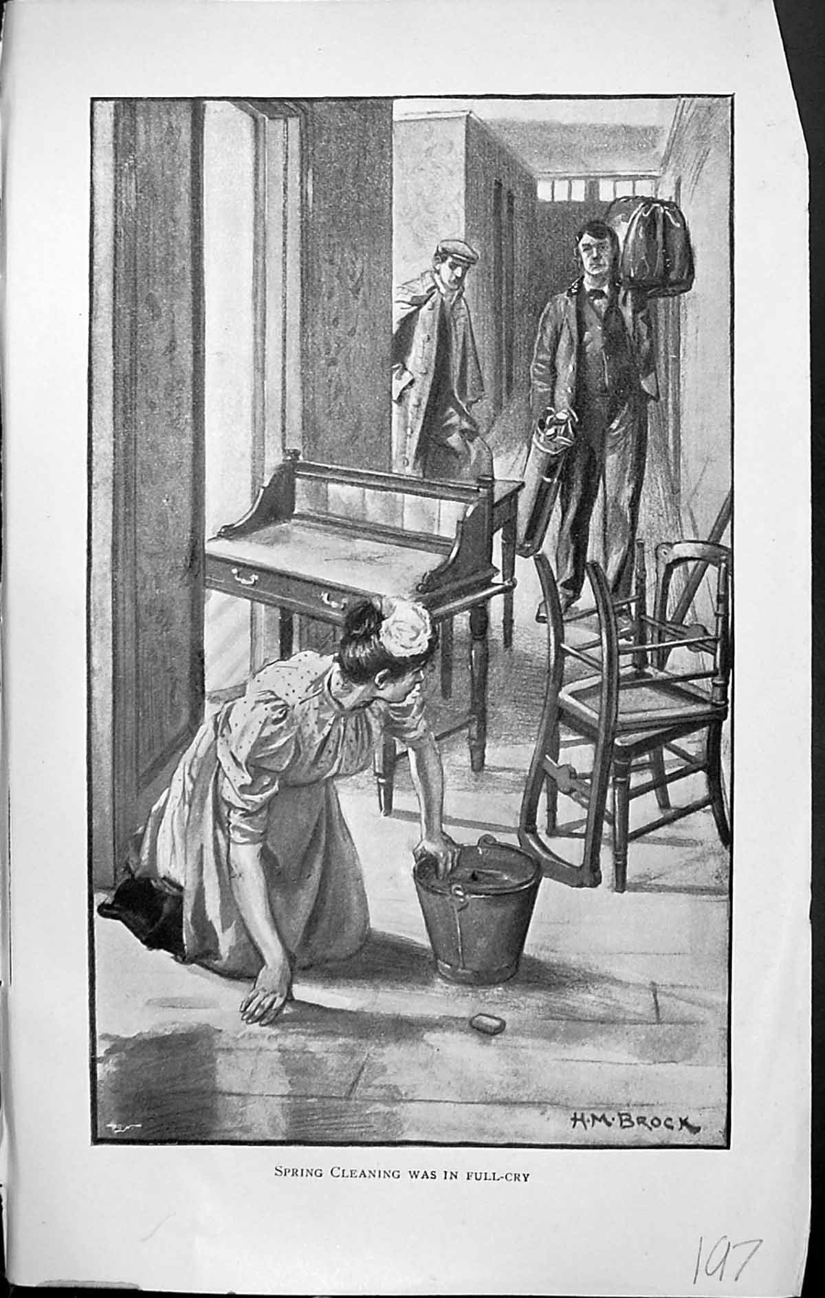 Old Badminton Magazine 1903 Spring Cleaning Full-Cry Woman Bucket Man 20th