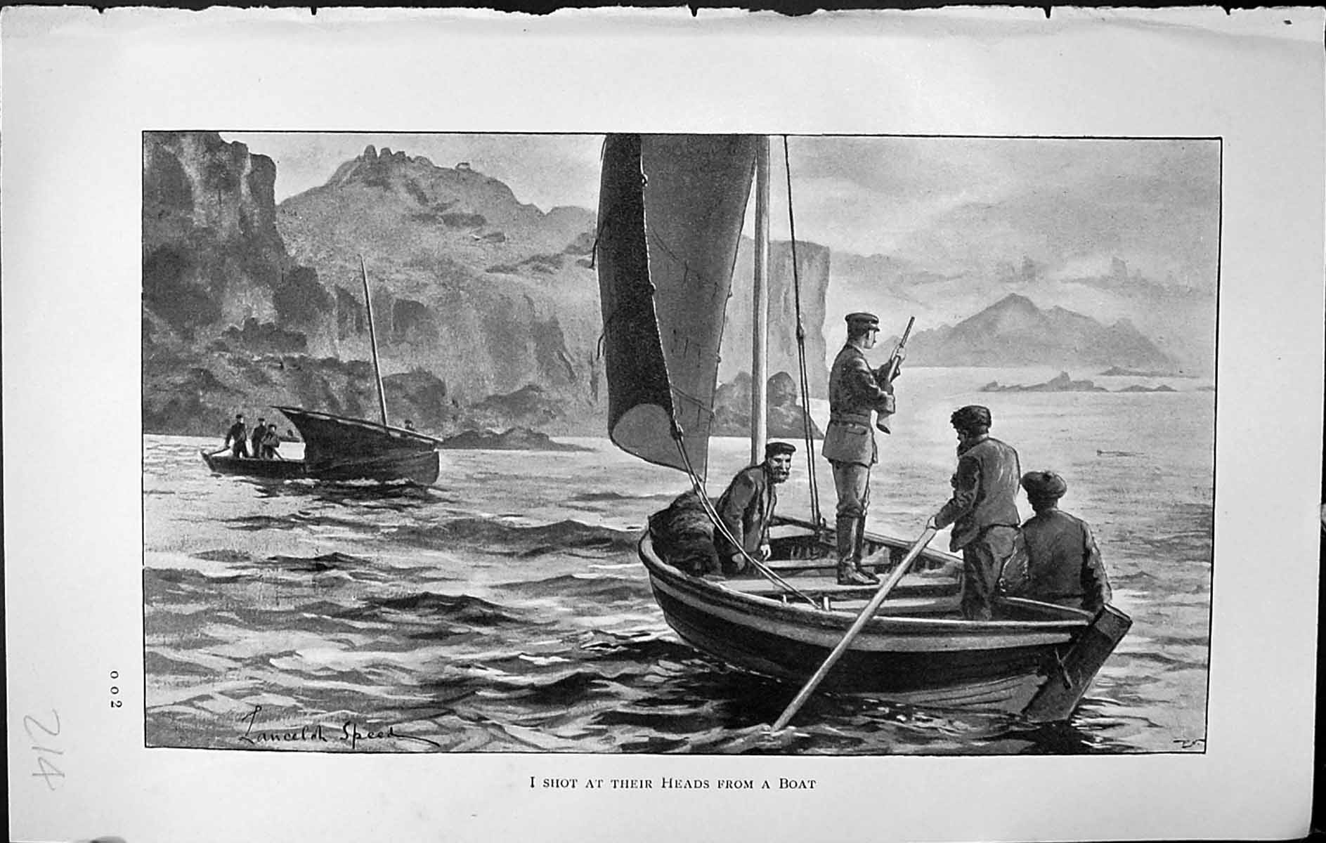 Old Badminton Magazine 1903 Men Hunting Shooting Birds Sea Boat Cliff 20th