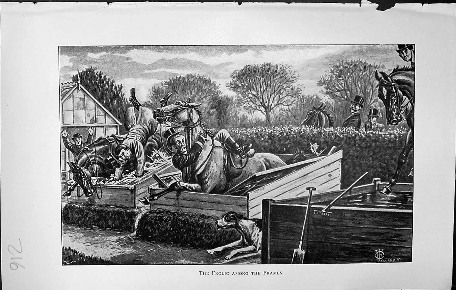 Old Badminton Magazine 1903 Frolic Among Frames Horses Falling Vegeta 20th