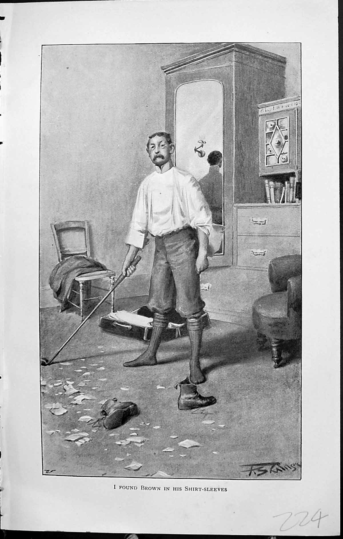 Old Badminton Magazine 1903 Man Brown House Scene Practising Golf Spo 20th
