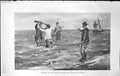 Antique Old Print Badminton Magazine 1903 Men Rushing Sea Fighting Guns Boat