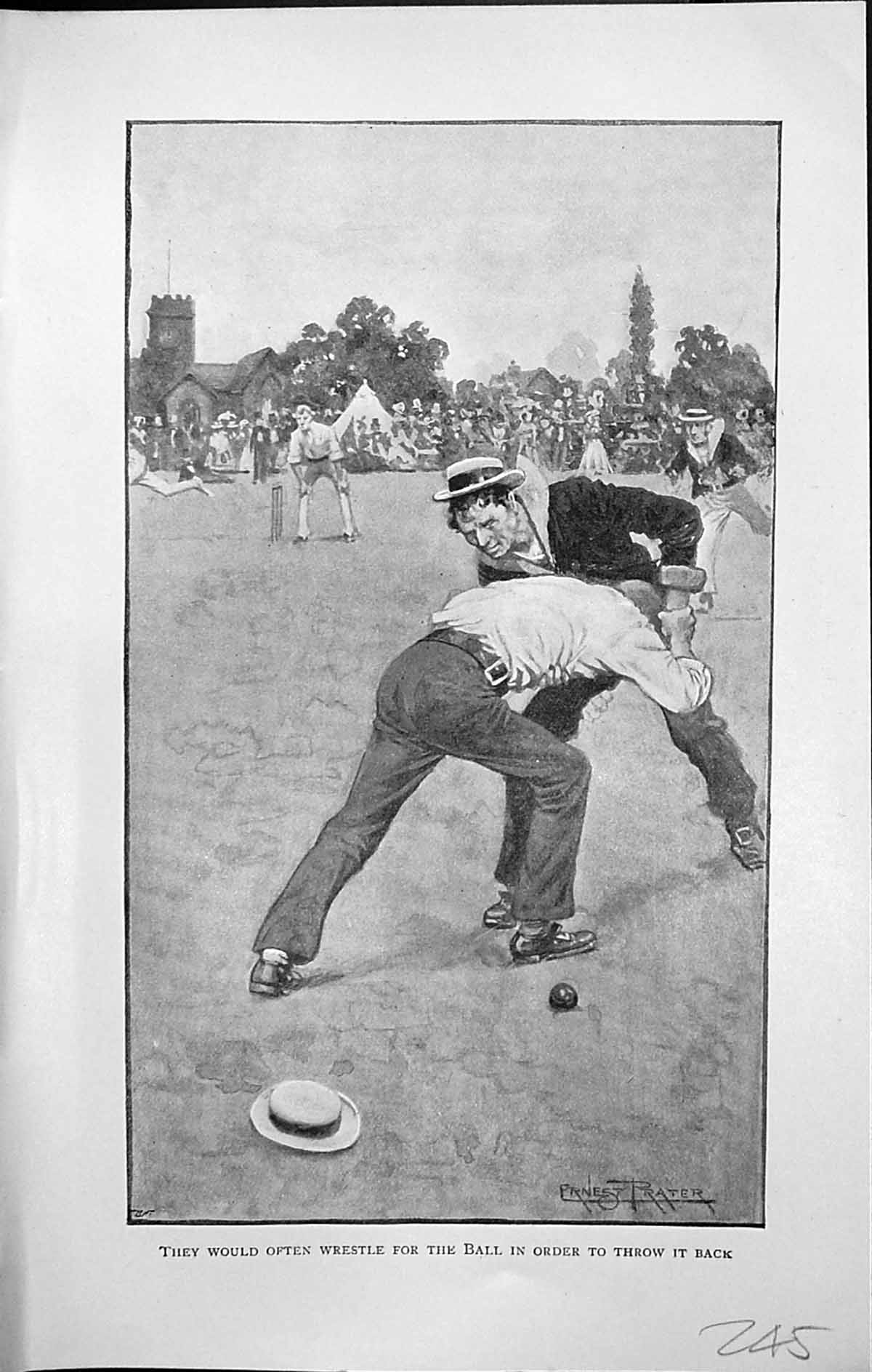 Old Print Badminton Magazine 1903 Cricket Sport Men Wrestling Ball Prater 20th
