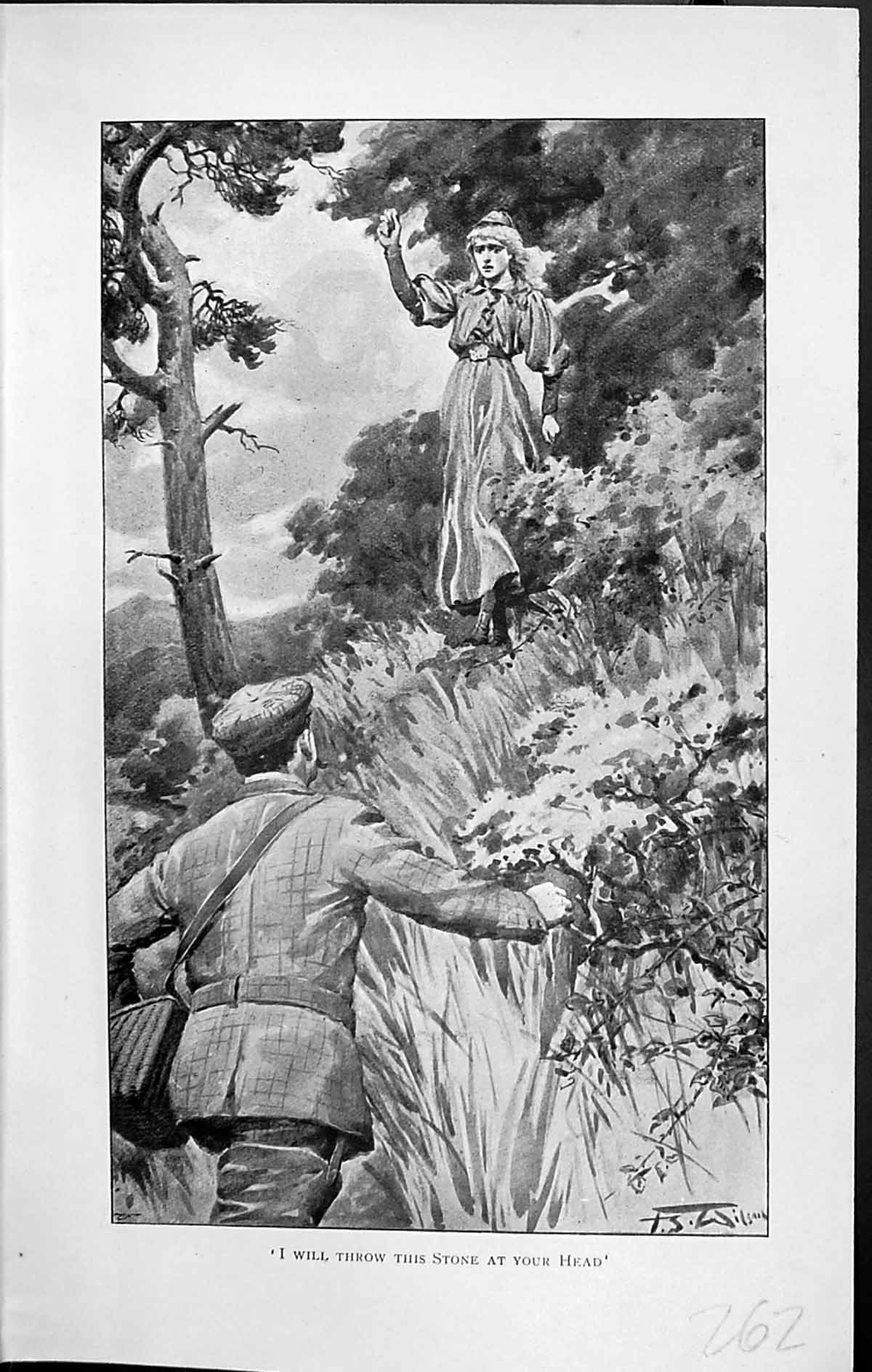 Old Badminton Magazine 1903 Lady Hunting Man Throw Stone Trees Wilson 20th