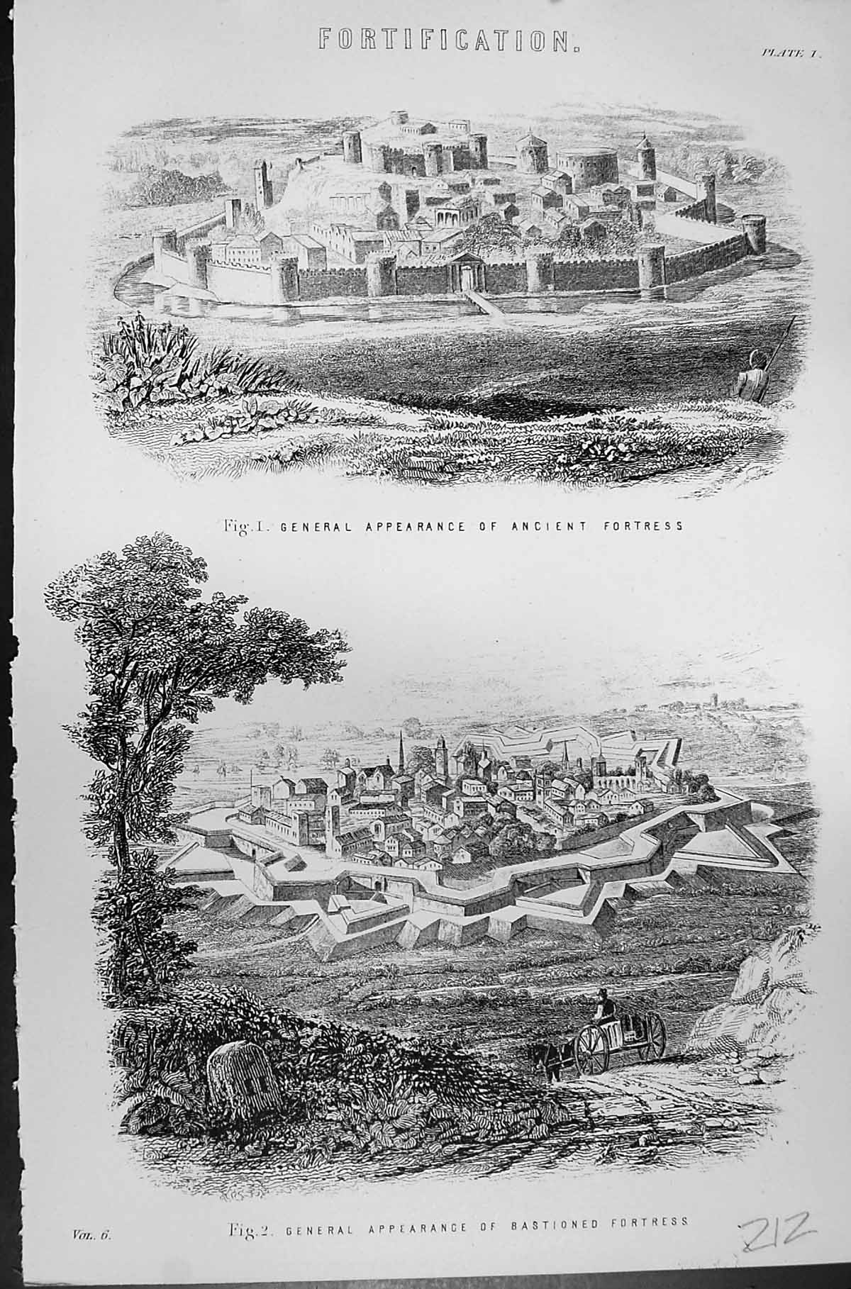 Old Fortification Ancient Bastioned Fortress Mackenzie C1880 Encyclop Victorian