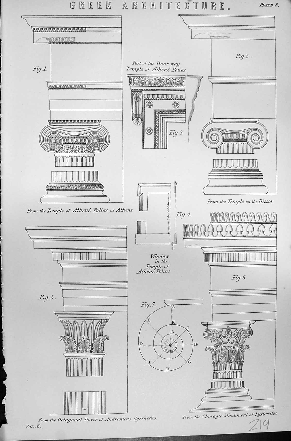 Old Mackenzie C1880 Greek Architecture Window Athene Polias Ilissos L Victorian