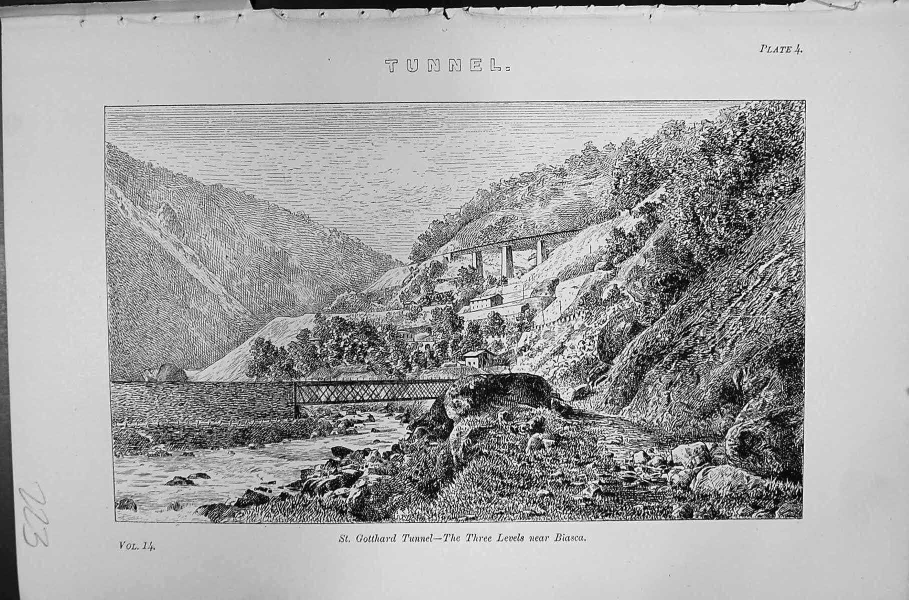 Old Mackenzie C1880 Encyclopaedia Science St. Gothard Tunnel Three Le Victorian