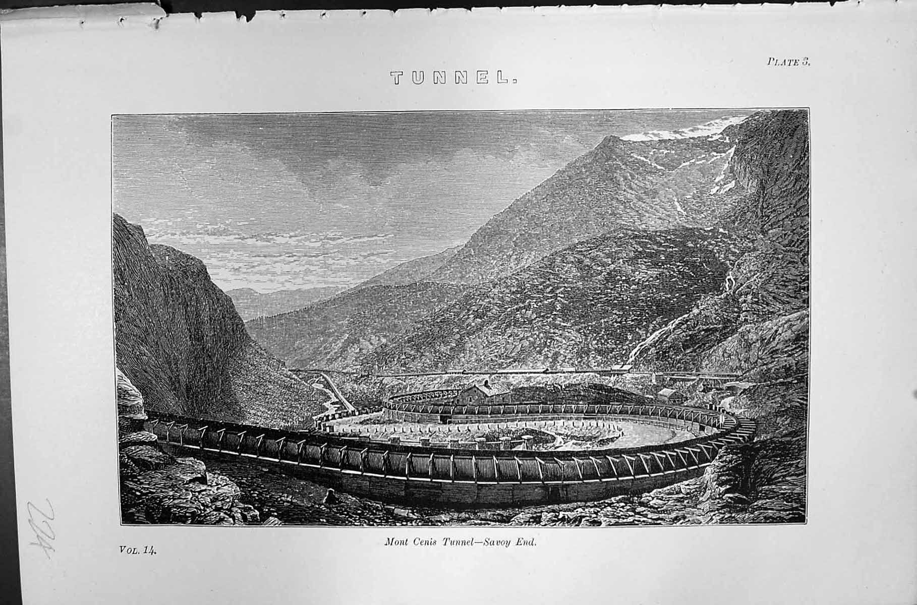 Old Mont Cenis Tunnel Savoy End Mackenzie C1880 Encyclopaedia Science Victorian