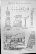 Old Chinese Indian Architecture Porcelain Tower Nankin Subba Ellorah