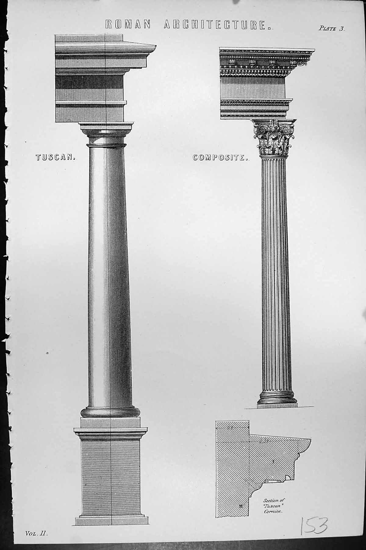 Old Mackenzie C1880 Science Roman Architecture Tuscan Composite Corni Victorian