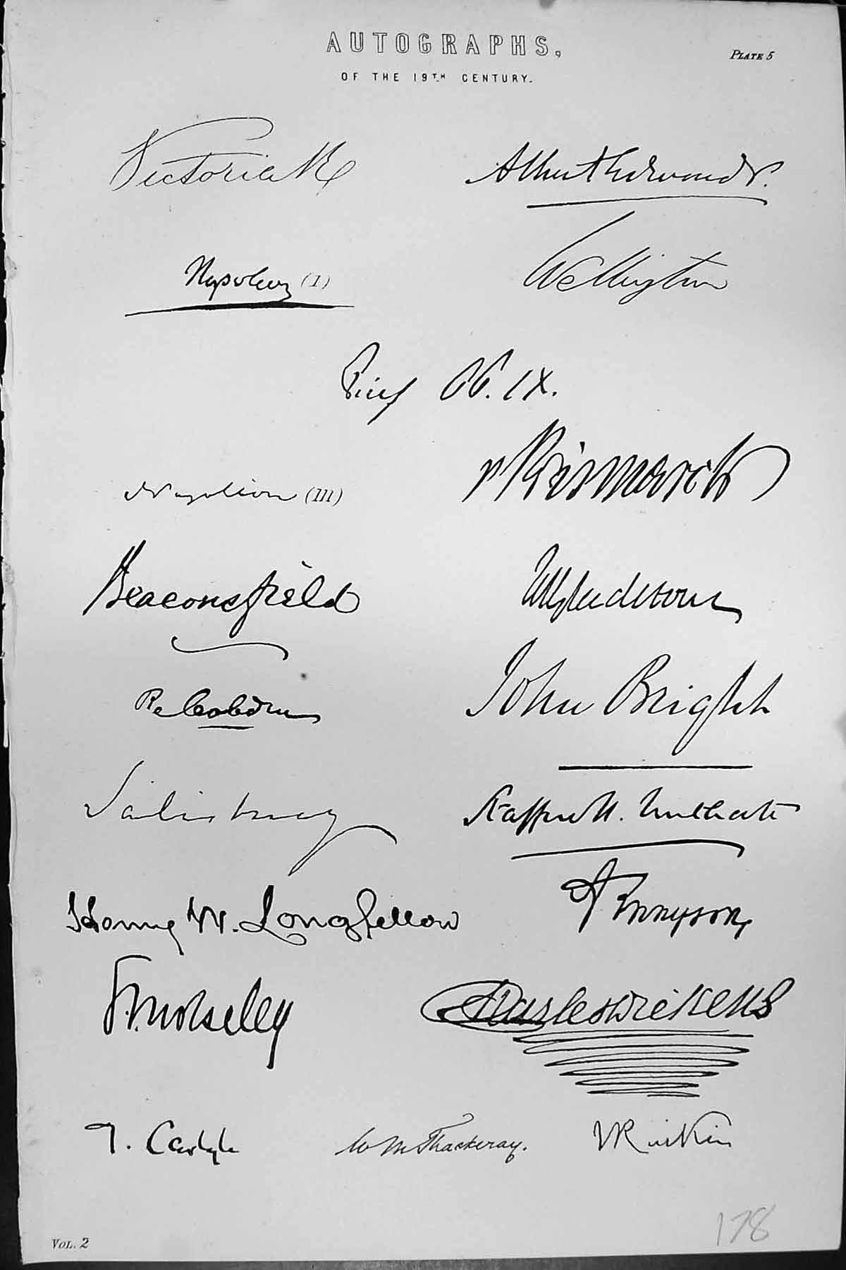 Old Autographs Longfellow Thackeray 19th Century Mackenzie C1880 Scie 20th