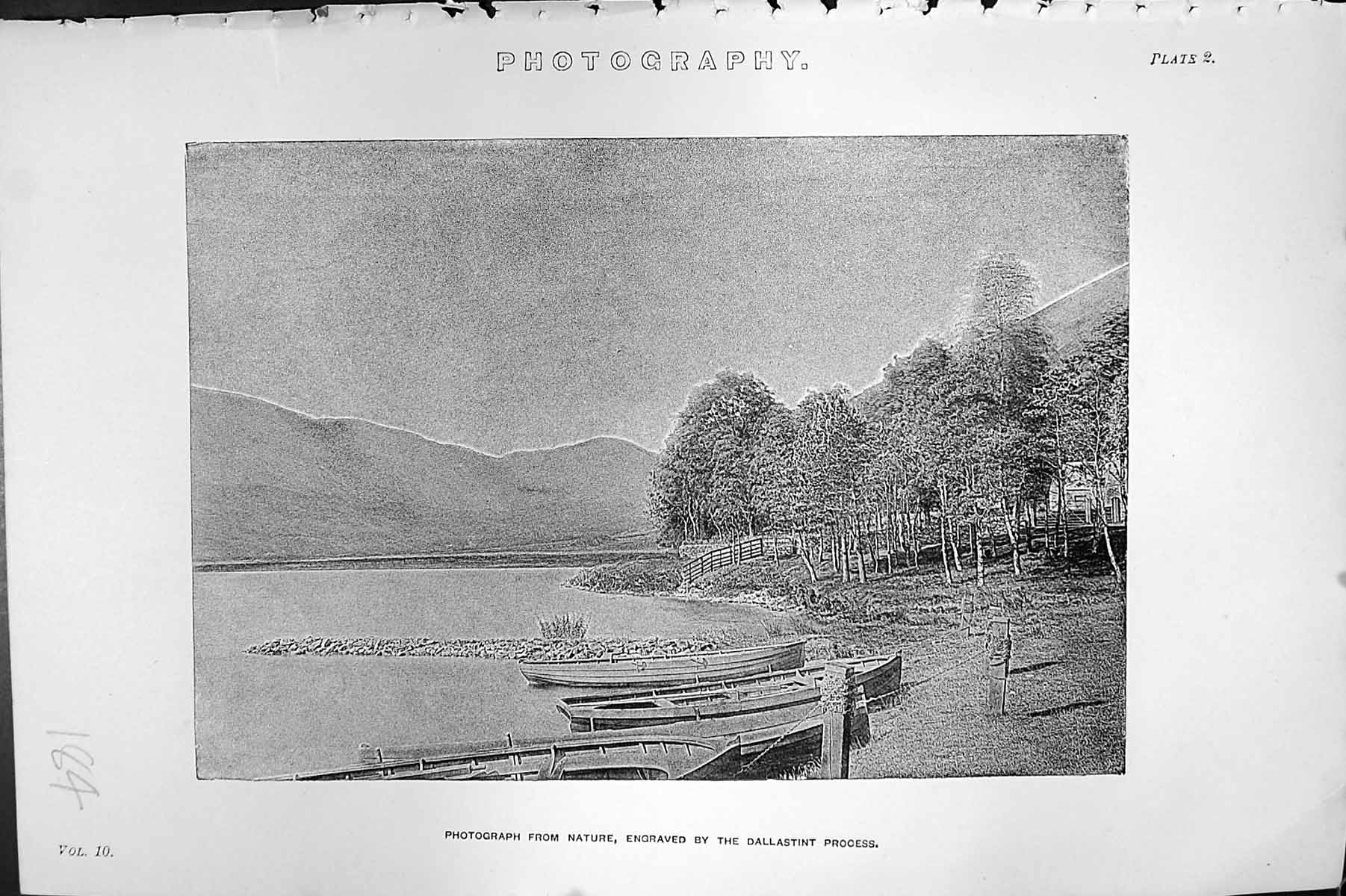 Old Photography Nature Lake Boats Dallastint Process Mackenzie C1880 Victorian