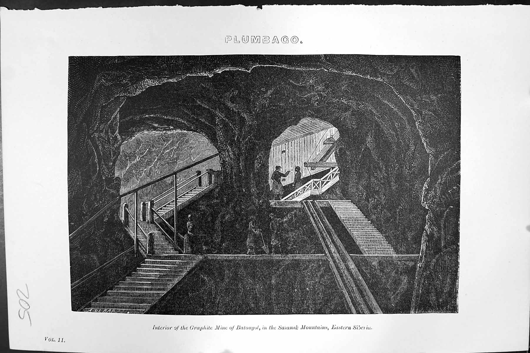 Old Mackenzie C1880 Science Plumbago Interior Graphite Mine Batougol Victorian