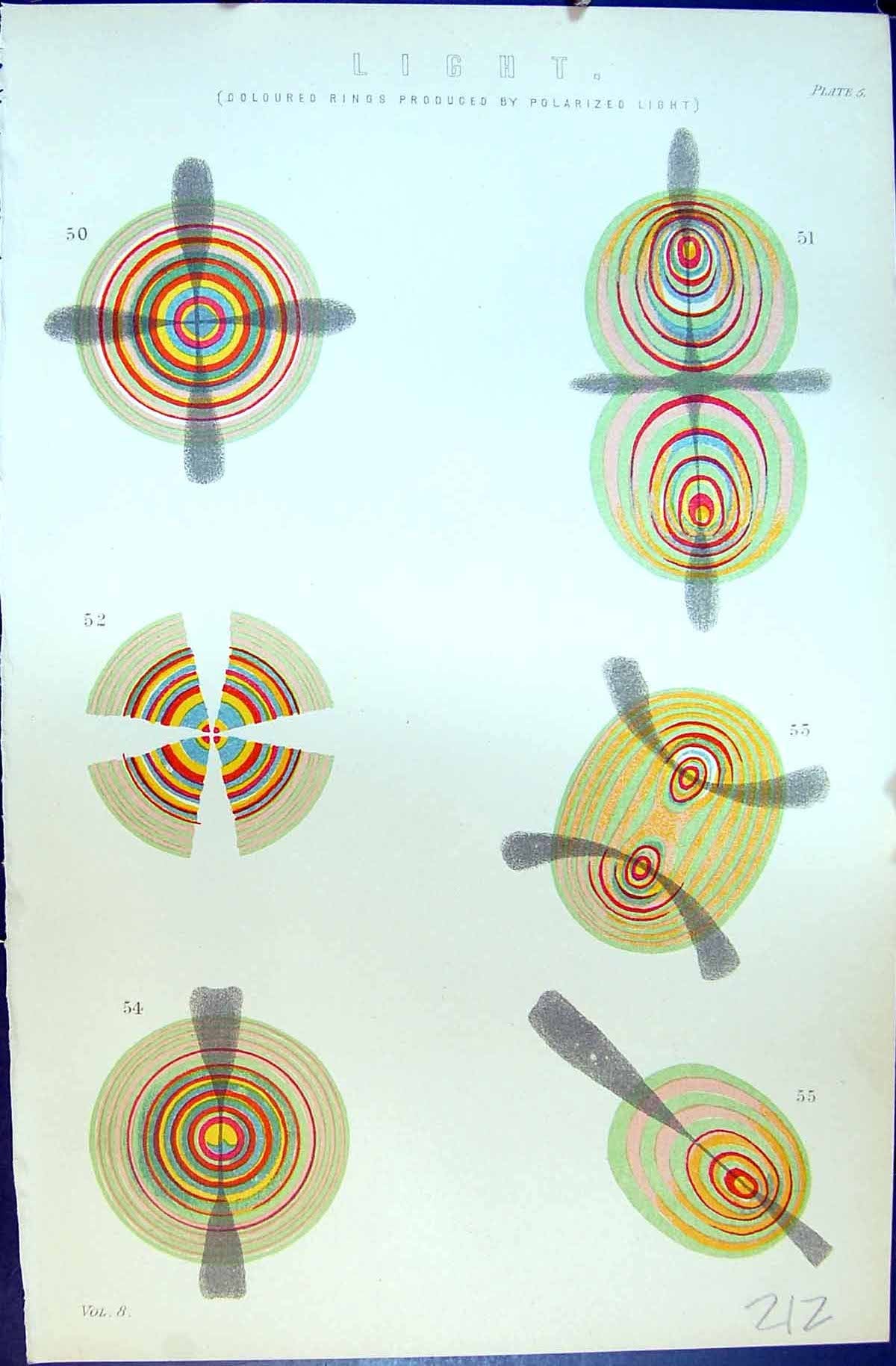 Old Antique Print Mackenzie C1880 Colour Light Coloured Rings Polarized 19th