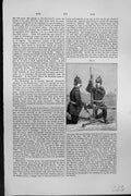 Original Old Antique Print Mackenzie C1880 Police Ficers Machine Gune Weapons